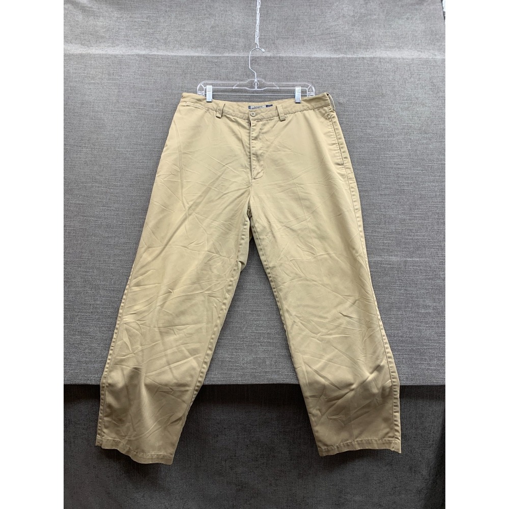 Authentic Laundered Khakis ALK Chino Pants Mens 38x30 Khaki Cotton Straight Leg